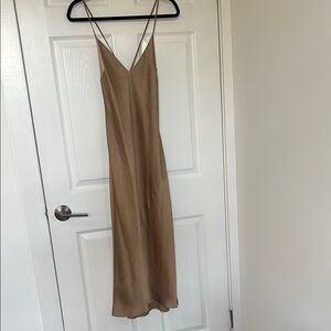 Aritzia Elegant Tan Slip Dress